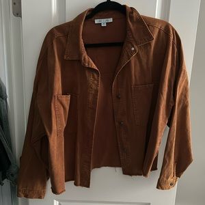 She + Sky Burnt Orange Cropped Shacket